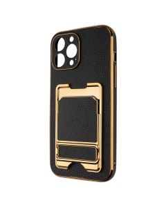 Чехол накладка для iPhone 13 Pro Max Gold Серия Черная (Black)