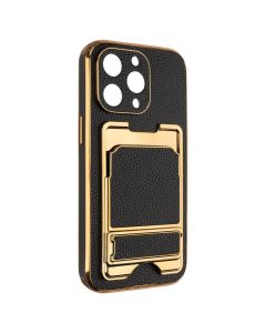Чехол накладка для iPhone 13 Pro Gold Серия Черная (Black)