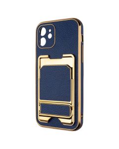 Чехол накладка для iPhone 12 Gold Seria Синий (Blue)