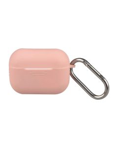 Чохол для навушників AirPods DM з карабіном Рожевий (Light Pink)