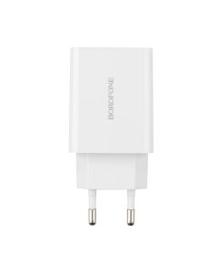 Зарядний пристрій Borofone BA21A QC3.0 18W + кабель Type-C Білий (White)