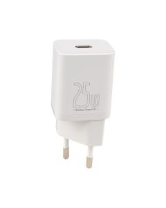 Зарядний пристрій Baseus Super Silicone PD Charger 25W + кабель Type-C to Type-C Білий (White)